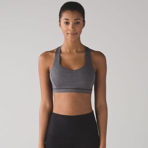 Lululemon Free To Be Serene Bra Heathered Black size 6